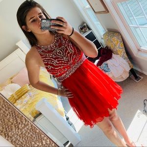 gorgeous red sparkle formal dress